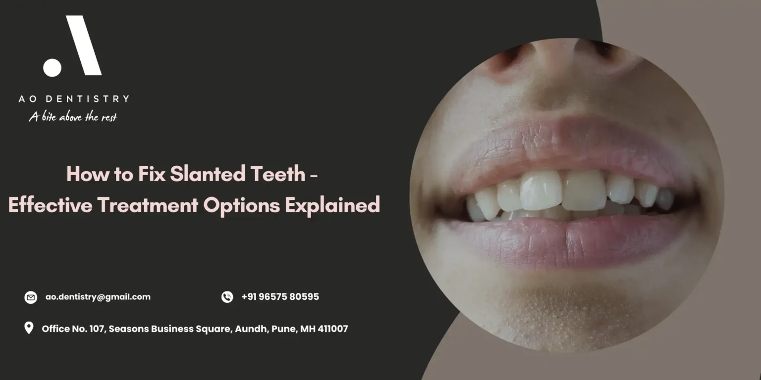 Treatment options to fix slanted teeth before and after